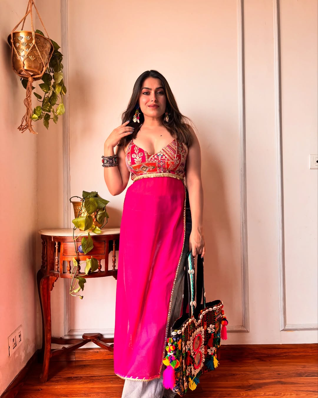 WOMEN PRINTED WITH MIRROR WORK KURTA