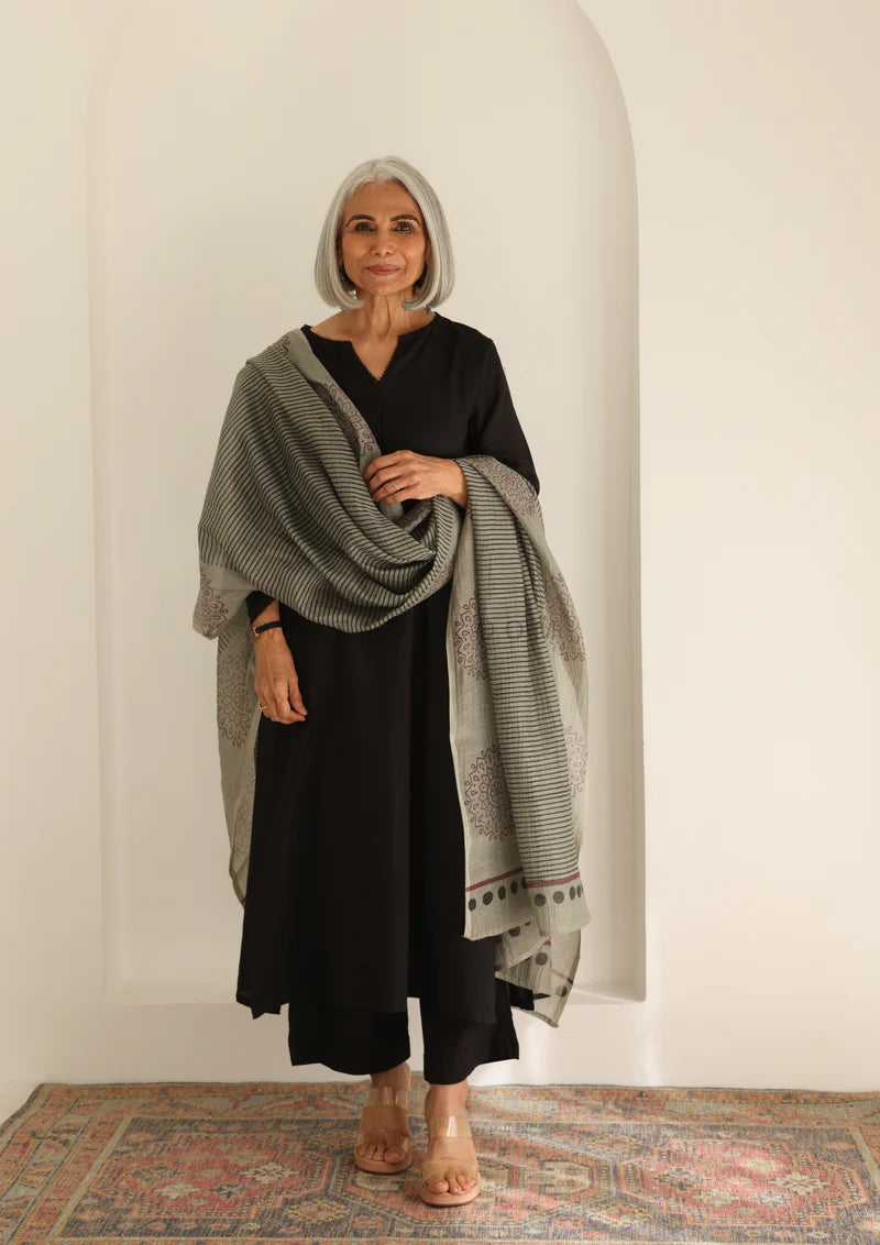 Cotton Kurti With Pant & Dupatta Set