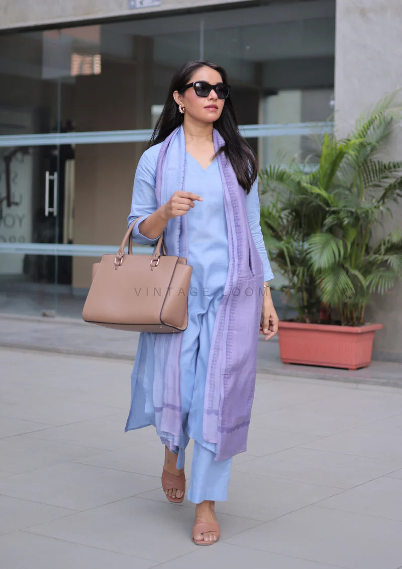 Cotton Kurti With Pant & Dupatta Set