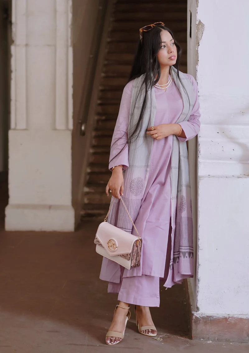 Cotton Kurti With Pant & Dupatta Set