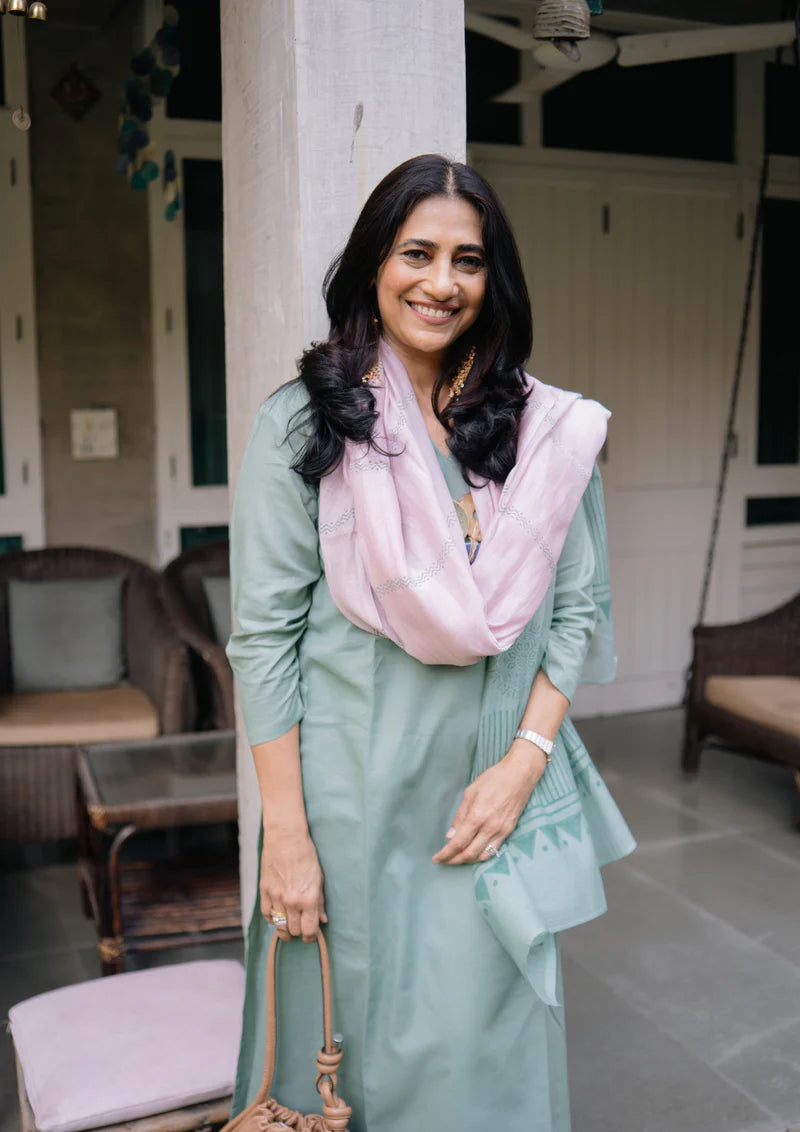 Cotton Kurti With Pant & Dupatta Set