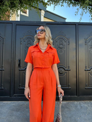 Women Orange Two Piece Set