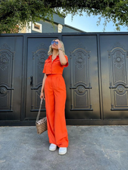 Women Orange Two Piece Set