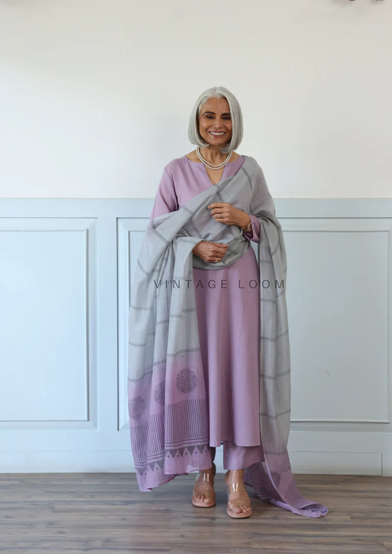Cotton Kurti With Pant & Dupatta Set
