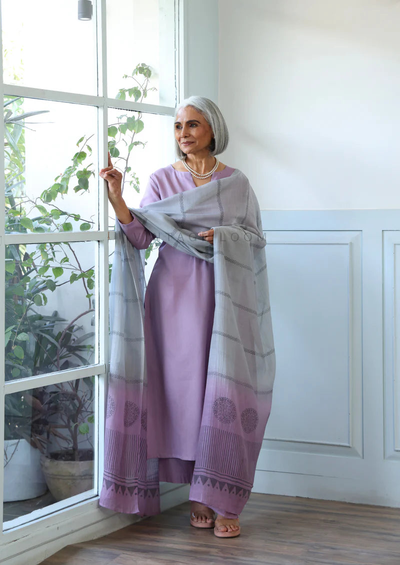 Cotton Kurti With Pant & Dupatta Set