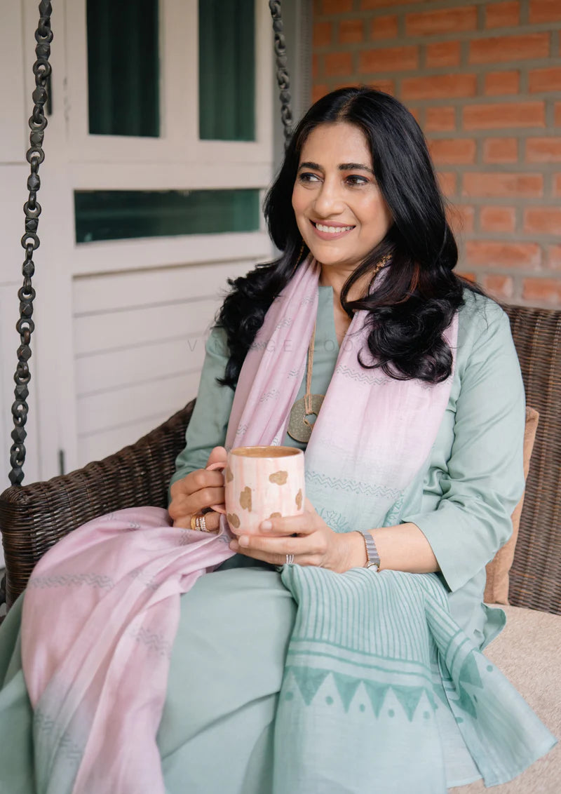 Cotton Kurti With Pant & Dupatta Set