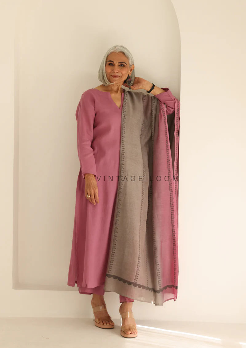 Cotton Kurti With Pant & Dupatta Set