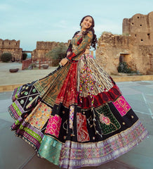 MULTI COLOR SOFT BUTTER SILK DIGITAL PRINTED LEHENGA CHOLI