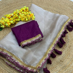 Two Ton Tissue Golden Soft Saree