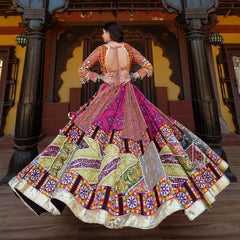 MULTI COLOR SOFT BUTTER SILK DIGITAL PRINTED LEHENGA CHOLI