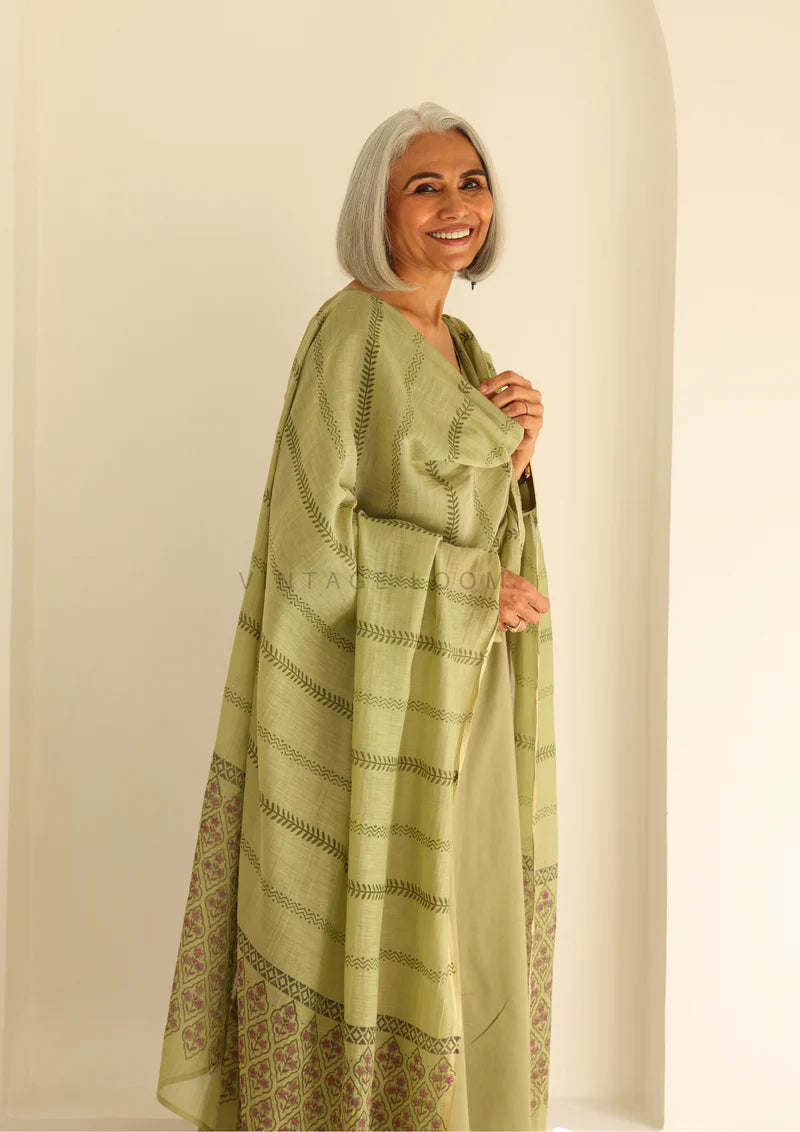 Cotton Kurti With Pant & Dupatta Set