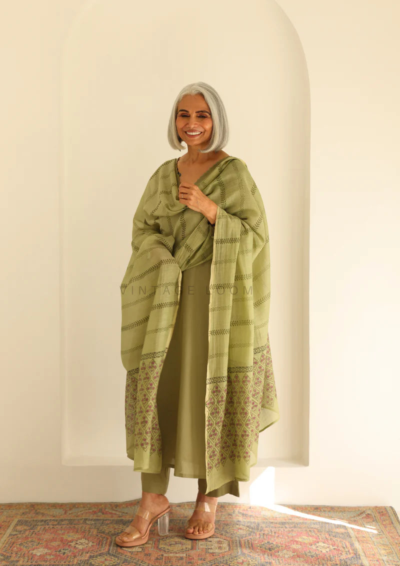 Cotton Kurti With Pant & Dupatta Set
