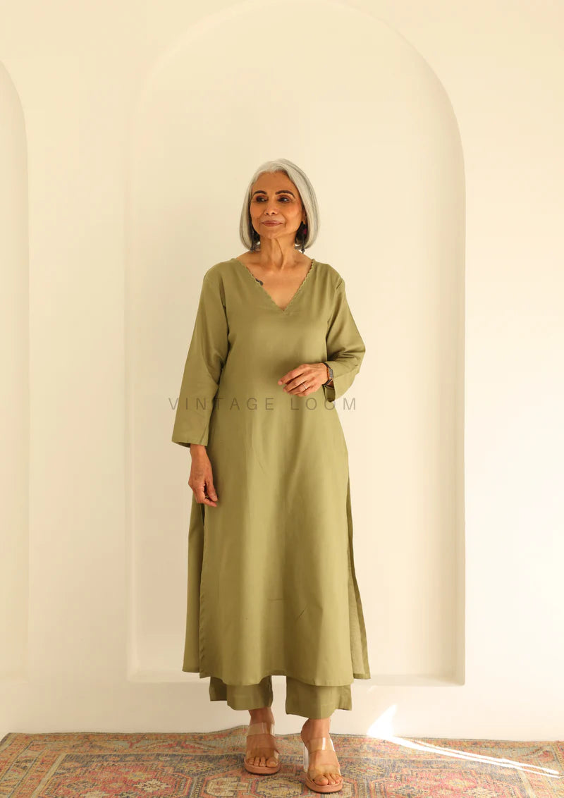 Cotton Kurti With Pant & Dupatta Set