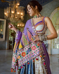 MULTI COLOR SOFT BUTTER SILK DIGITAL PRINTED LEHENGA CHOLI