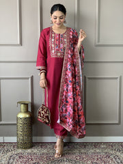 Featuring Beautiful Viscose Chanderi Suit Set