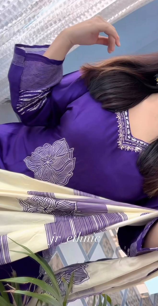 Blue Pure Cotton Printed Suit Set