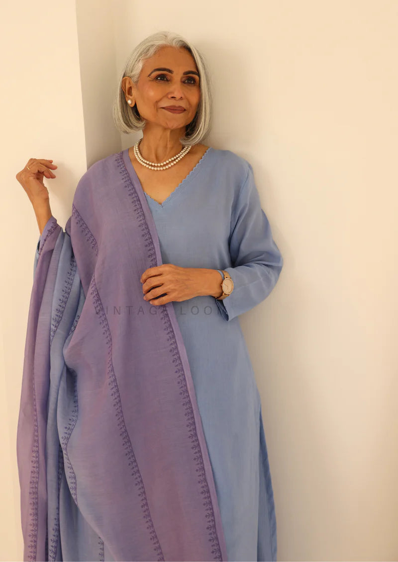 Cotton Kurti With Pant & Dupatta Set