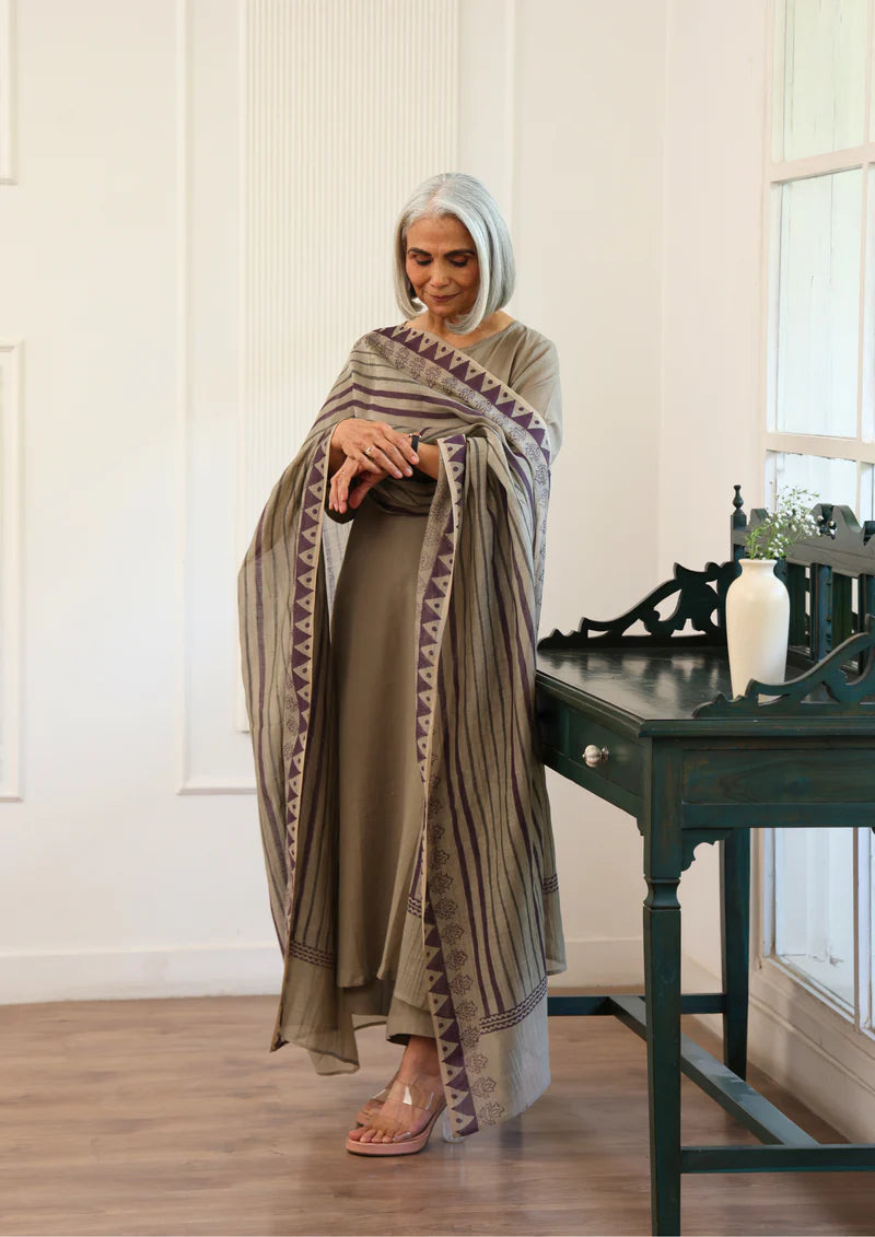 Cotton Kurti With Pant & Dupatta Set