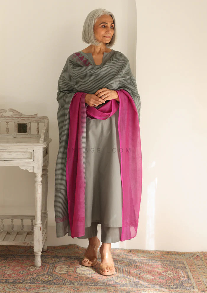 Cotton Kurti With Pant & Dupatta Set