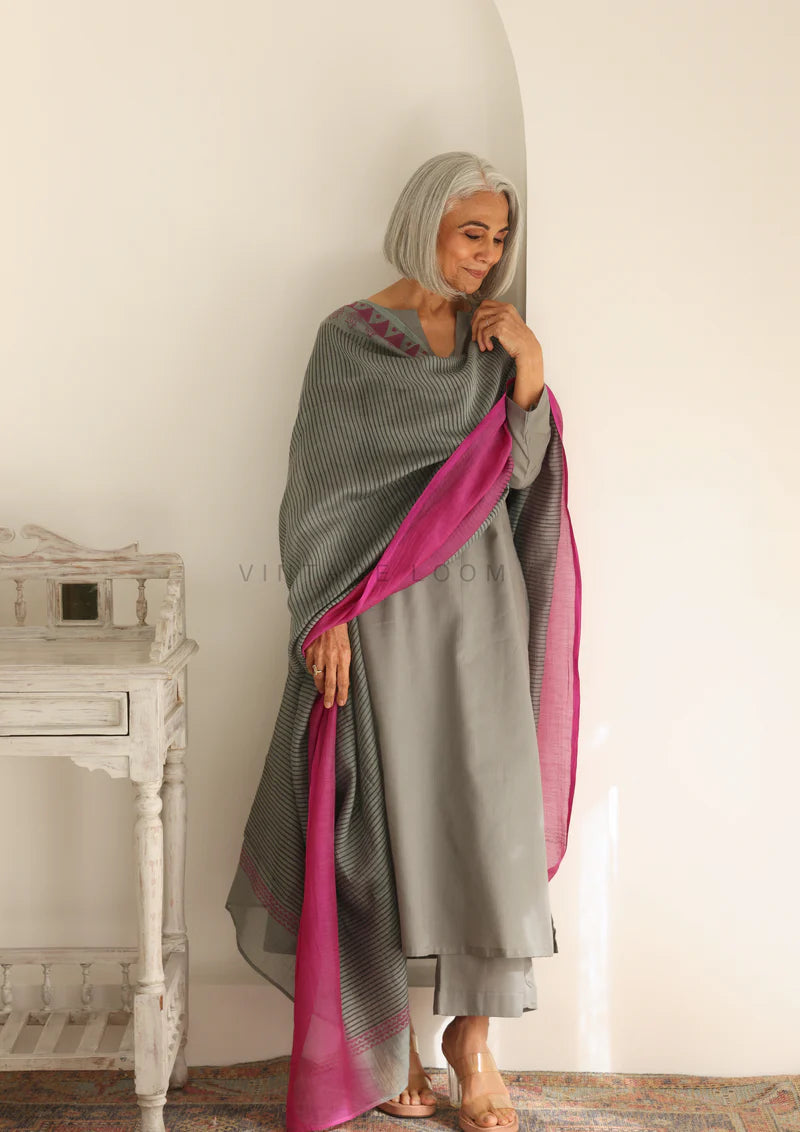 Cotton Kurti With Pant & Dupatta Set