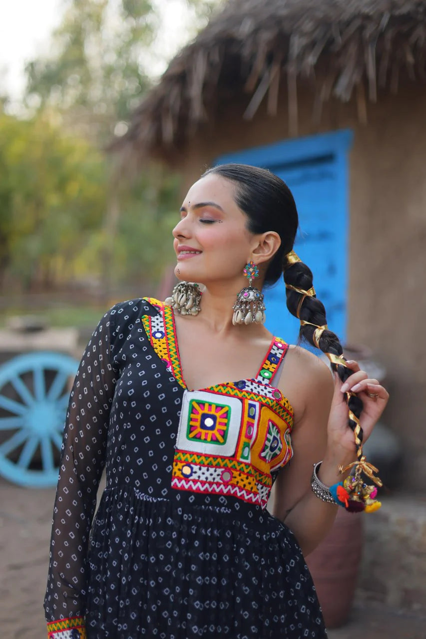 Navratri Garba special Pink color occasional Gown