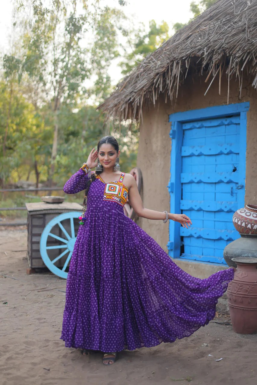 Navratri Garba special Pink color occasional Gown