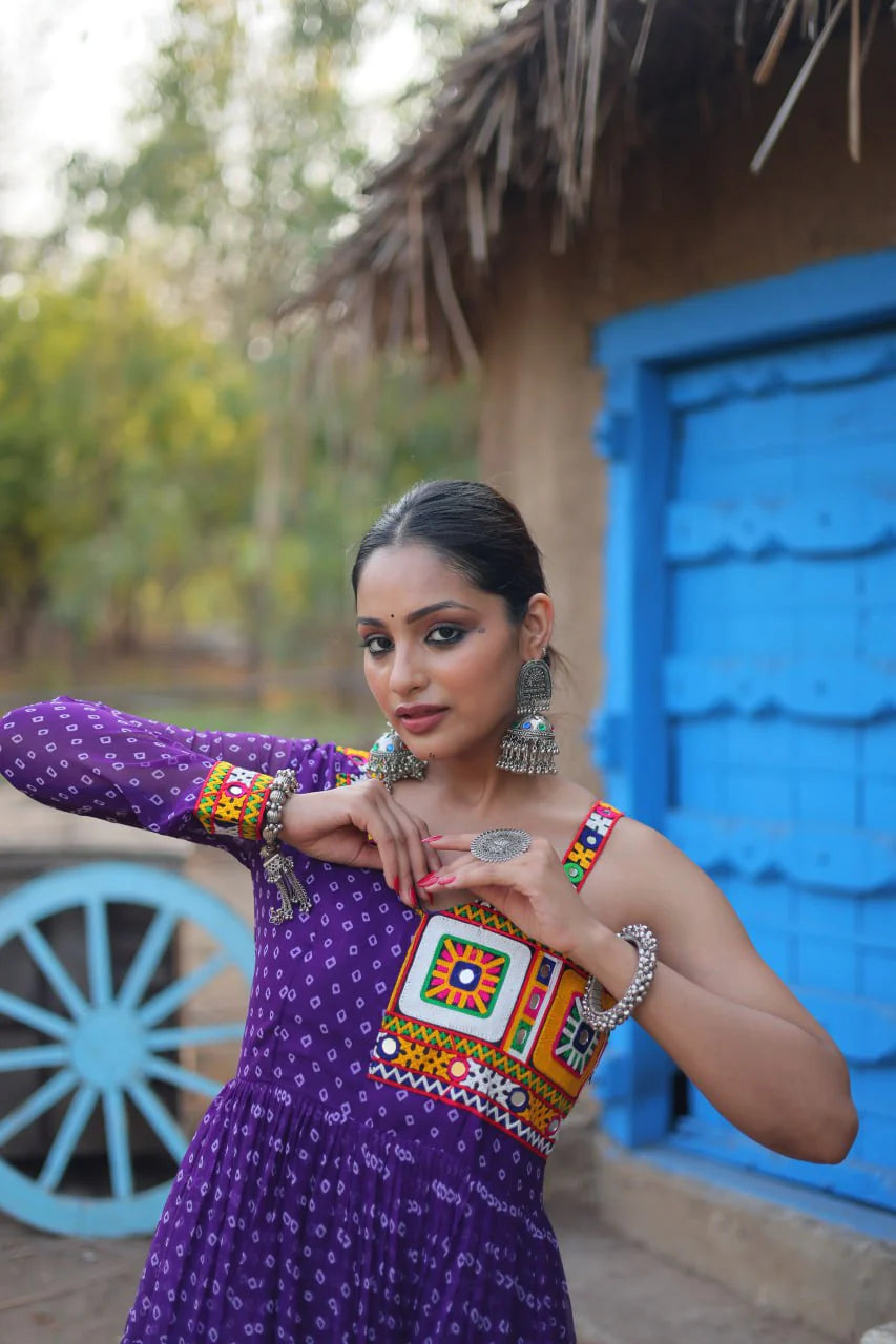 Navratri Garba special Pink color occasional Gown