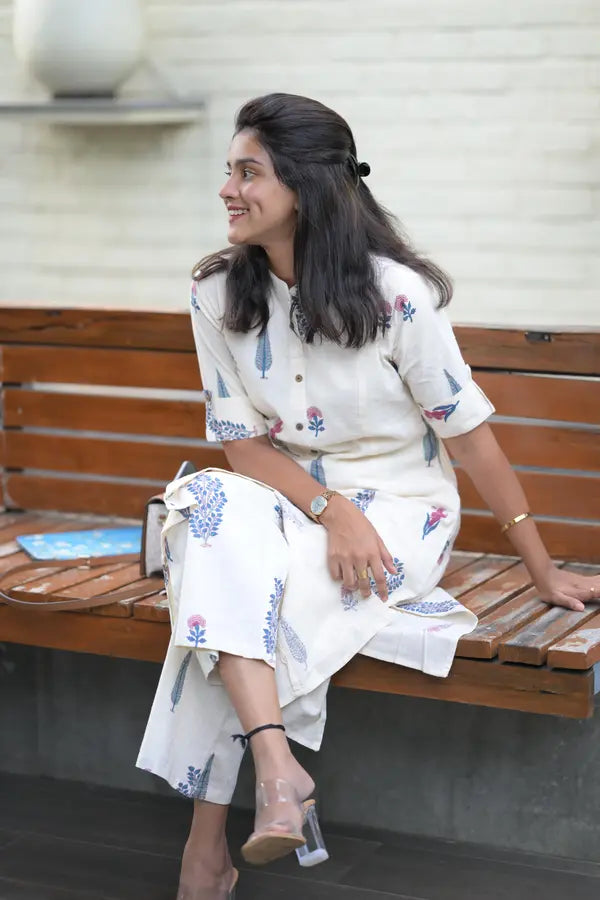 WOMEN CASUAL COTTON PRINTED CO-ORD SET