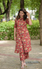 WOMEN CASUAL COTTON PRINTED CO-ORD SET