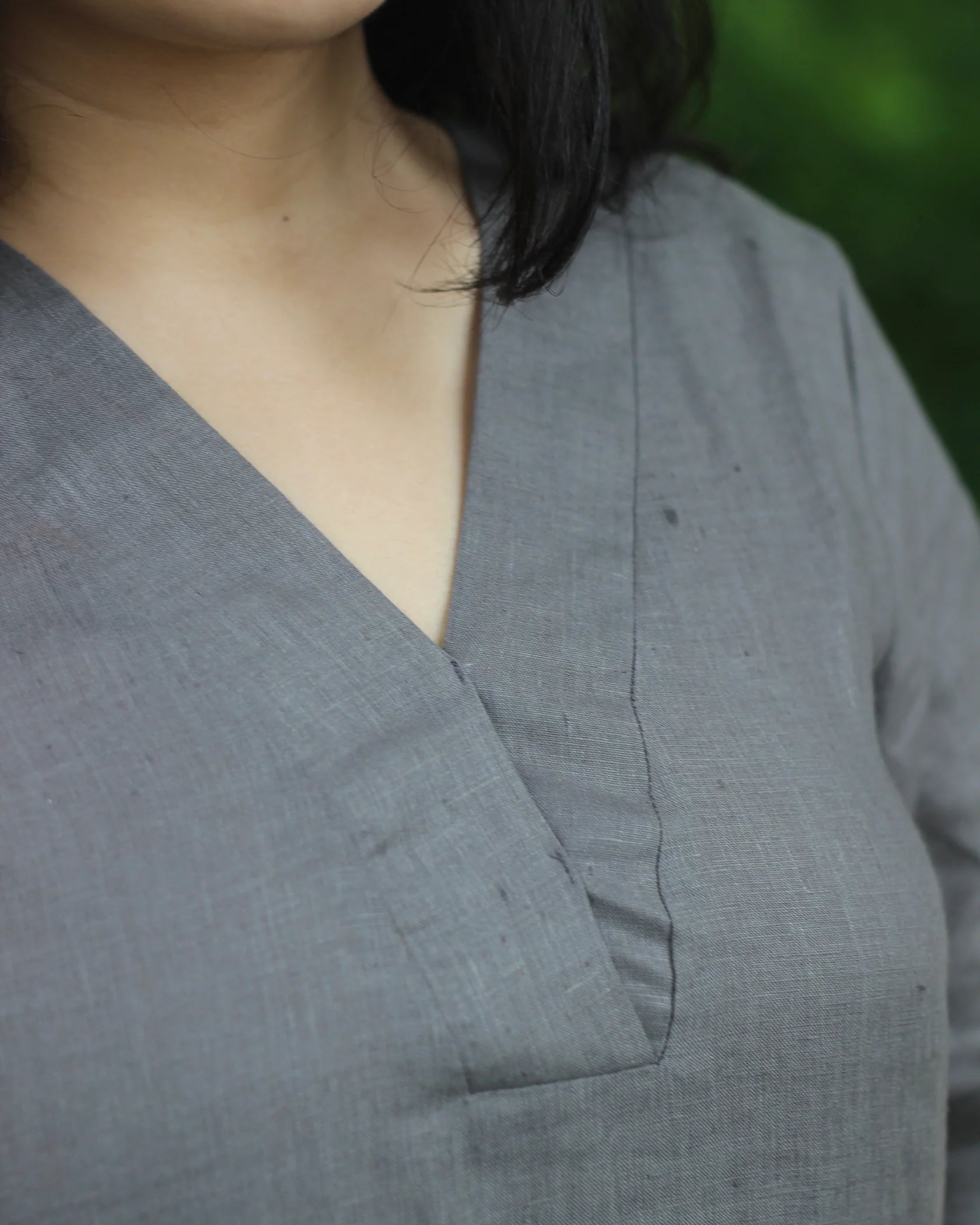 Women Plain Cotton Linen Kurta Set