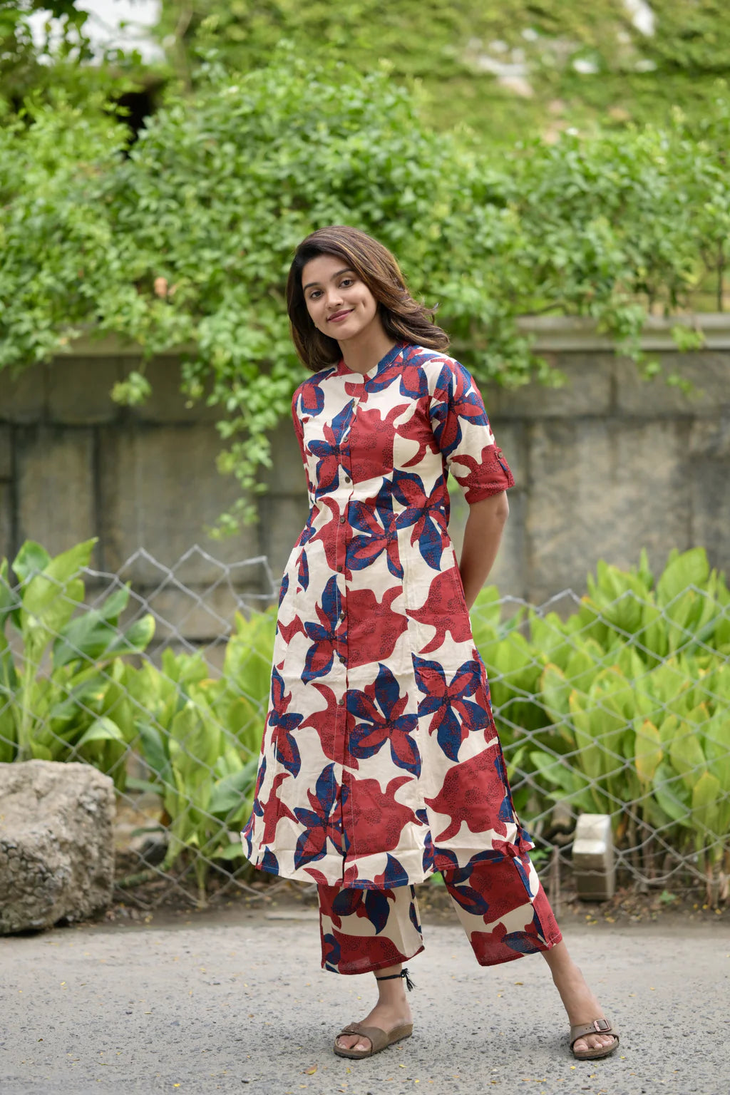 WOMEN CASUAL COTTON PRINTED CO-ORD SET