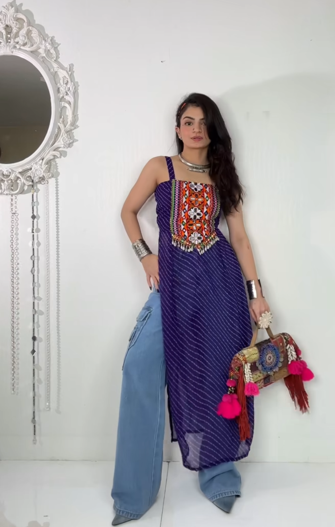 Navratri Gamthi Work Kurta