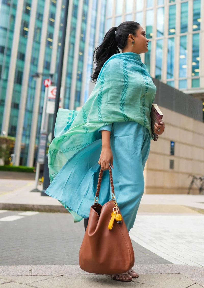 Cotton Kurti With Pant & Dupatta Set