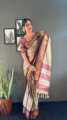 Women's Cotton Silk Woven Ready To Wear Saree