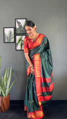 Women's Cotton Silk Woven Ready To Wear Saree