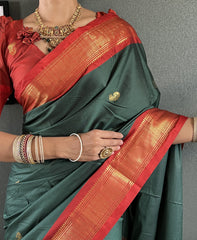 Women's Cotton Silk Woven Ready To Wear Saree