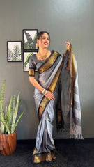 Women's Cotton Silk Woven Ready To Wear Saree