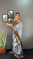 Women's Cotton Silk Woven Ready To Wear Saree