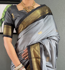 Women's Cotton Silk Woven Ready To Wear Saree