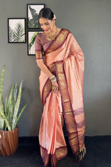 Women's Cotton Silk Woven Ready To Wear Saree