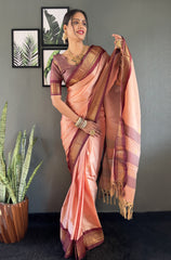 Women's Cotton Silk Woven Ready To Wear Saree