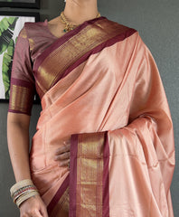 Women's Cotton Silk Woven Ready To Wear Saree