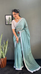 Chanderi Silk Saree With Blouse – Ready to Wear"