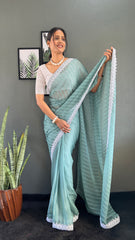 Chanderi Silk Saree With Blouse – Ready to Wear"