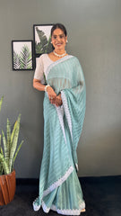 Chanderi Silk Saree With Blouse – Ready to Wear"