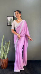 Chanderi Silk Saree With Blouse – Ready to Wear"