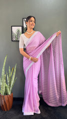 Chanderi Silk Saree With Blouse – Ready to Wear"