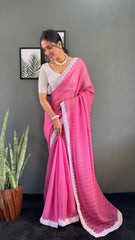 Chanderi Silk Saree With Blouse – Ready to Wear"