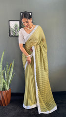 Chanderi Silk Saree With Blouse – Ready to Wear"