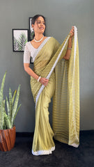 Chanderi Silk Saree With Blouse – Ready to Wear"